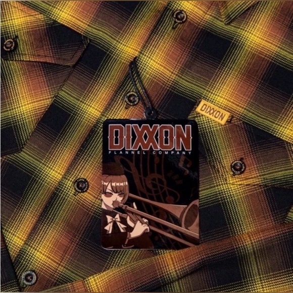 DIXXON “Rusty Trombone” Yellow and Black Plaid Button Down Shirt. - Picture 3 of 5
